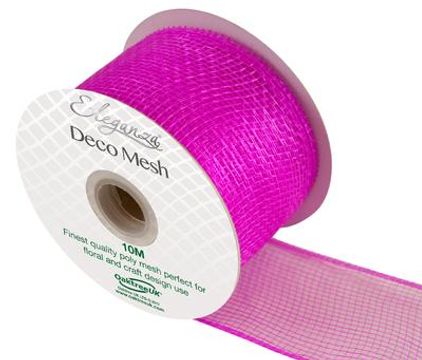 Eleganza Deco Mesh 63mm x 10m Fuchsia No.28 - Organza / Fabric